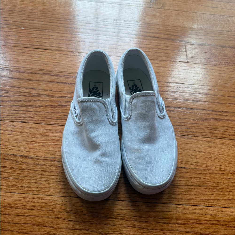 Vans White Slip-On Athletic Shoes